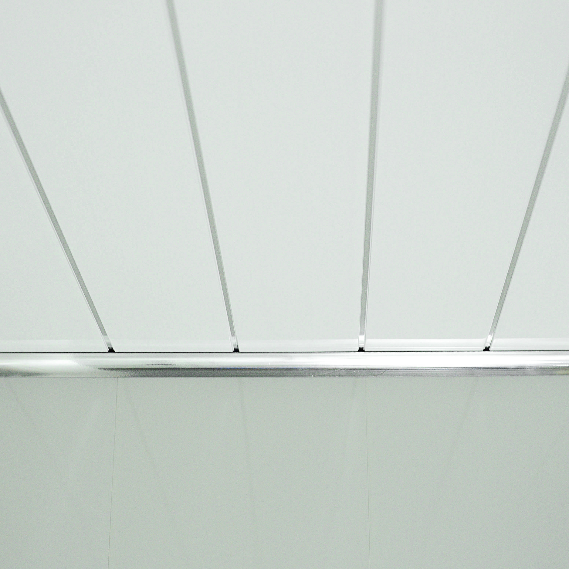 Gloss White Chrome Wall Panel PVC Ceiling Cladding Bathroom Kitchen Sample