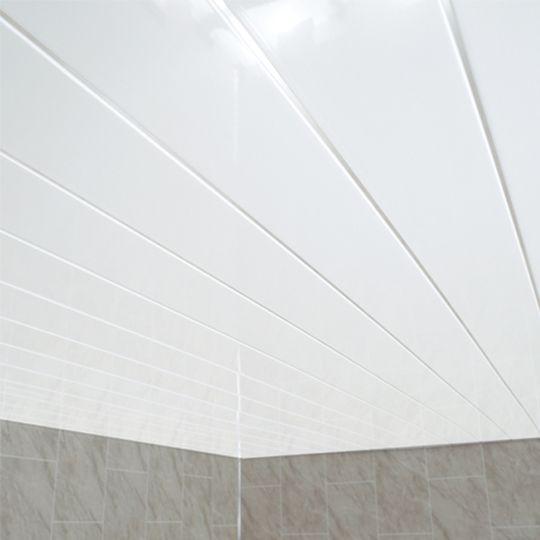 Gloss White Chrome Strip Bathroom Wall Cladding White Shower