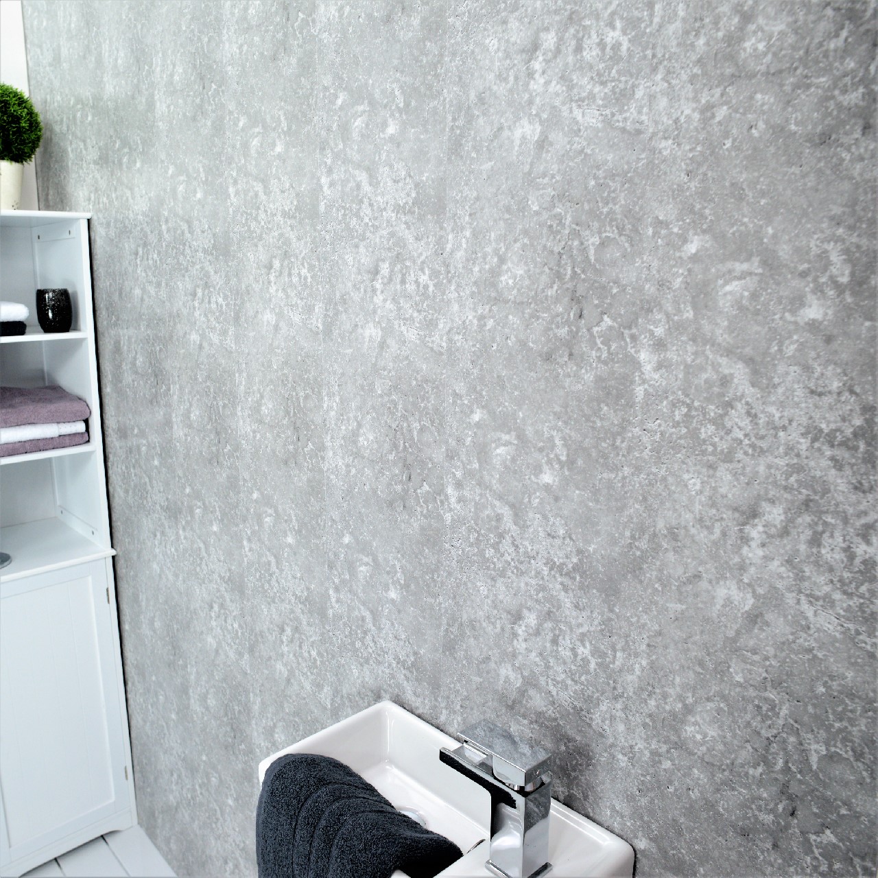 12 Mixed Grey White Pattern Bathroom Cladding Wall Panels Pvc
